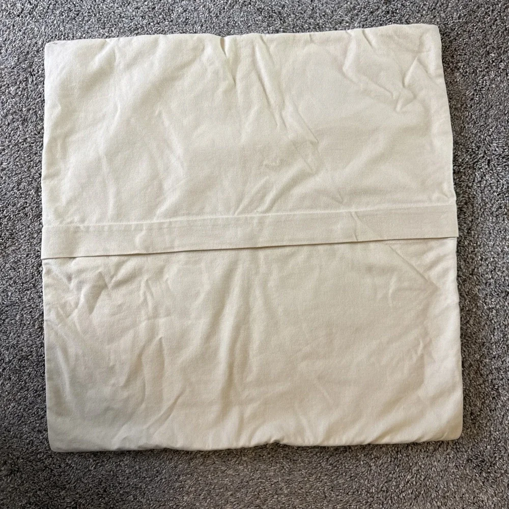 Pottery Barn Suzani Pillow Cover Muted Neutrals Sand Tan Embroidered 24 X 24